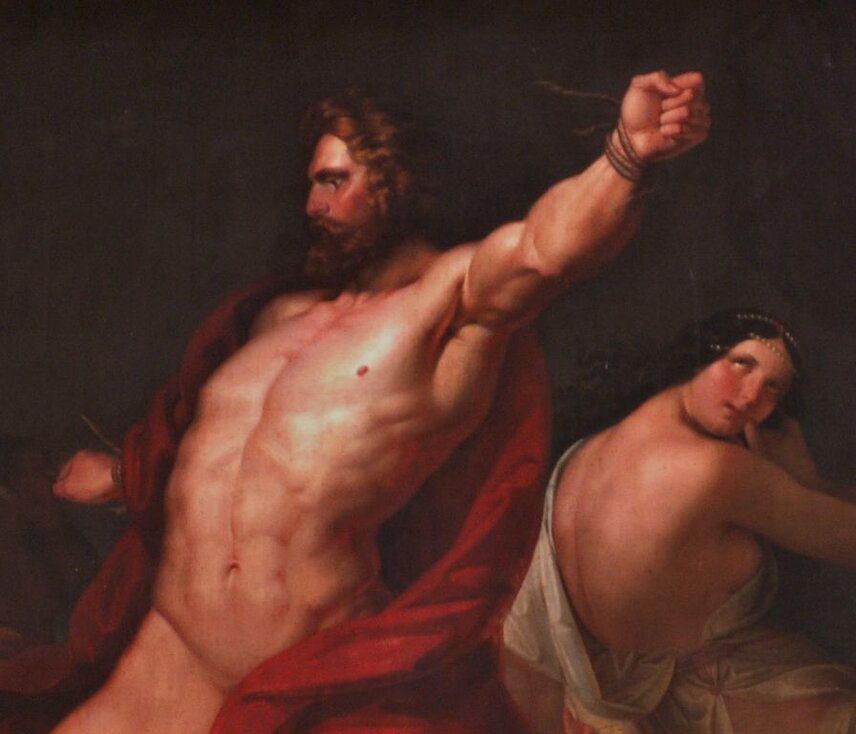 Velkoformátový obraz Samson a Dalila, zdroj fotografie: MF Plasy, inv. č. PY 121