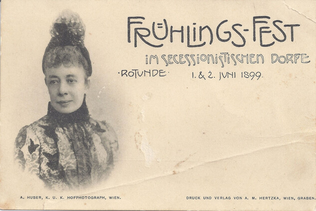 Obr. 1: Upomínková pohlednice z roku 1899 na Svátky jara, [papír, 9 x 13,5 cm]. Mobiliární fond Plasy, inv. č. PY01761. 